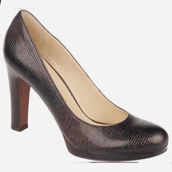 FRANCO SARTO Baroque Platform Heel, Rounded Toe, Brown - Picture 1 of 9